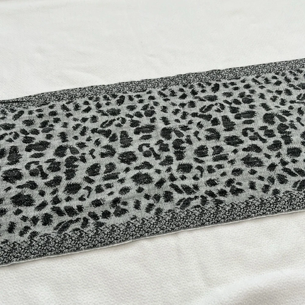 Leopard Print Scarf with Tassels